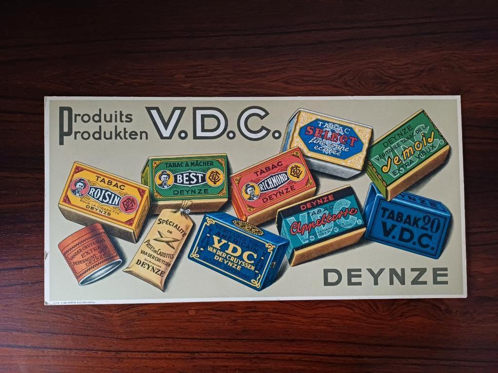 VDC TABAK reclamebord V.D.C. Deynze reclame bord, Verzamelen, Ophalen of Verzenden, Zo goed als nieuw, Reclamebord