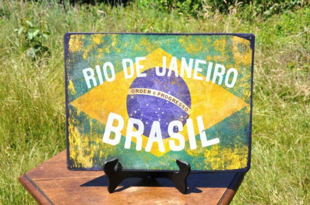 §  plaque en fer murale brasil, Maison & Meubles, Enlèvement ou Envoi, Comme neuf