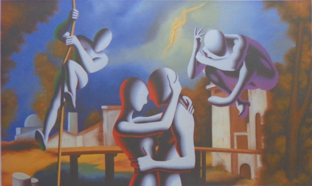 MARK KOSTABI / FIGURATIE / KLEURGICLEE / 50x66cm / SIG, Antiquités & Art, Art | Lithographies & Sérigraphies, Signé, Enlèvement ou Envoi