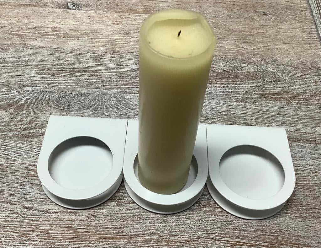 Bougeoirs en métal blanc IKEA, Moins de 25 cm, Enlèvement, Utilisé, Métal