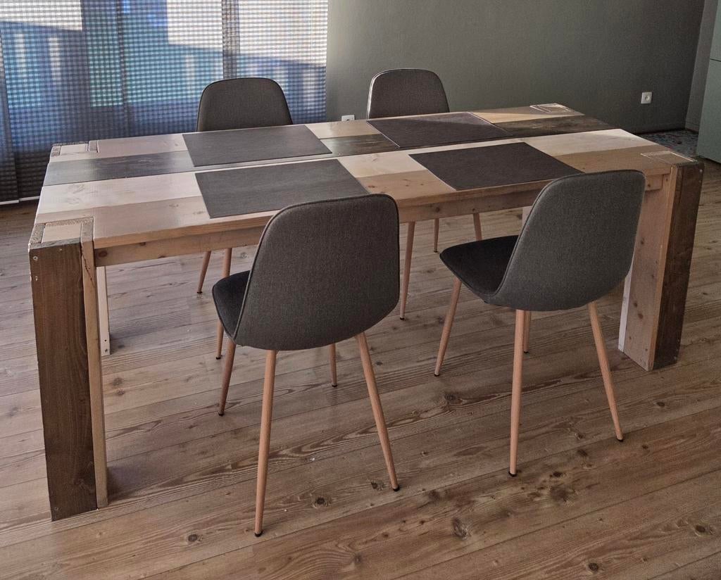 Steigerhout eettafel en salontafel, Huis en Inrichting, Tafels | Eettafels, Ophalen, Gebruikt