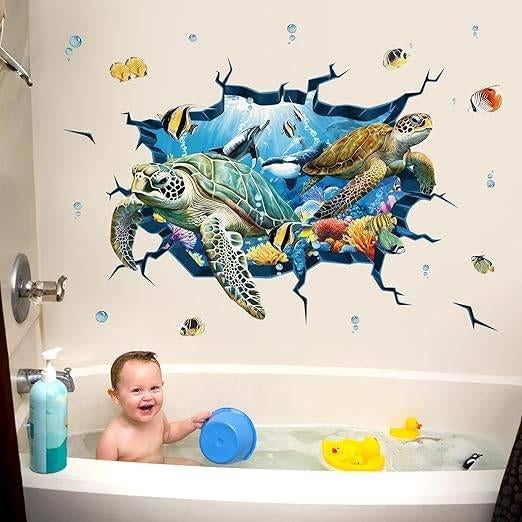 Muurstickers | Onderzee Schildpad | GRATIS LEVERING, Neuf, DECALMILE, -, -
