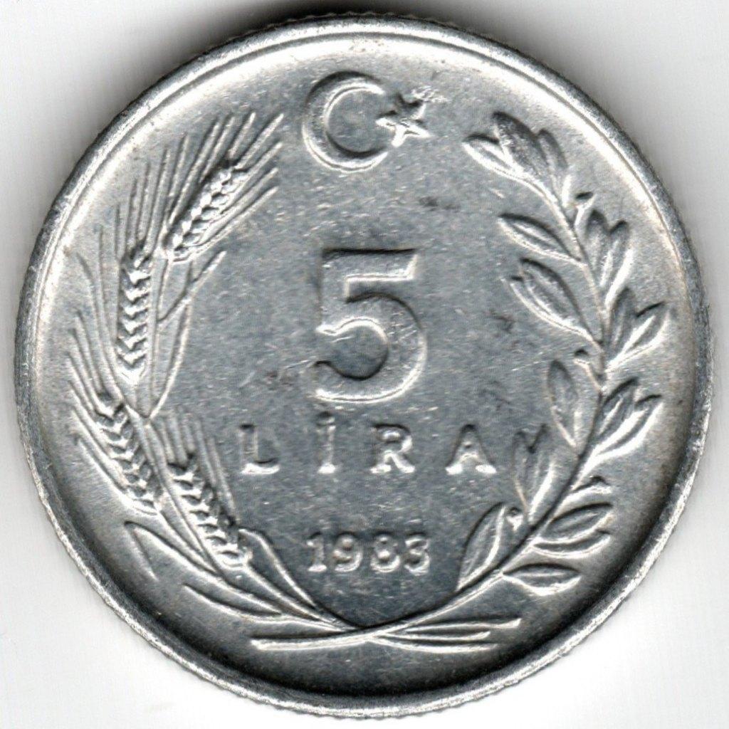 Turkije : 5 Lira 1983  KM#949.2  Ref 16388, Ophalen of Verzenden, Overige landen, Losse munt