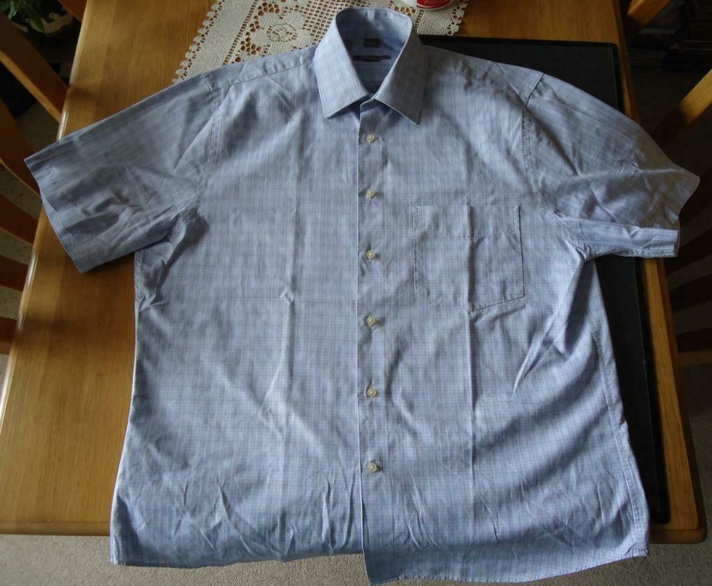 Geruit overhemd met korte mouwen van Dansaert Classic, 41/42, Blauw, Dansaert Classic, Ophalen of Verzenden, Zo goed als nieuw