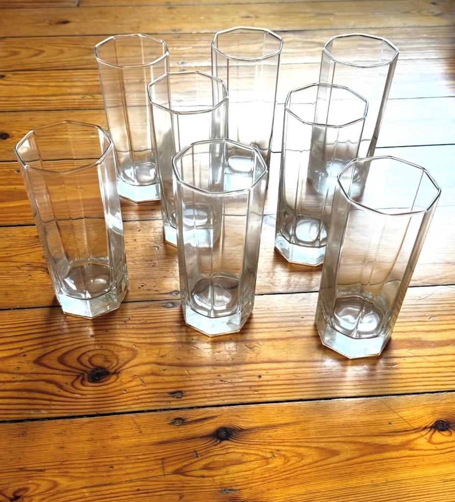 8 LONGDRINK vintage glazen Arcoroc jaren 80, Ophalen of Verzenden