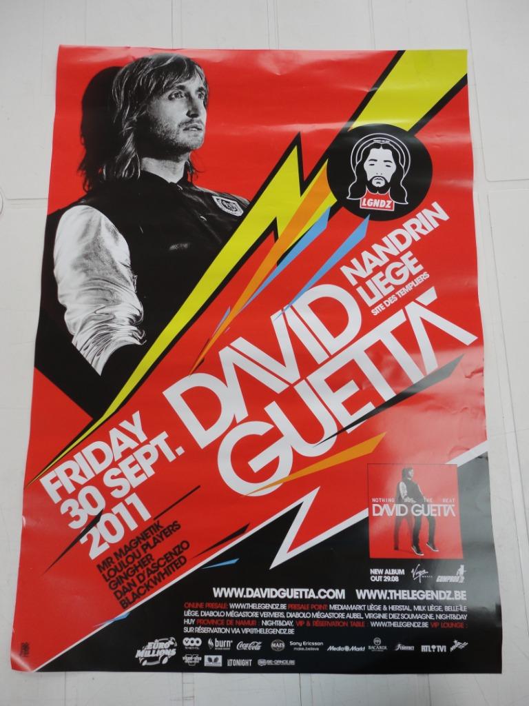 Affiche David Guetta - 2011, Verzamelen, Ophalen of Verzenden, A1 t/m A3, Muziek, Rechthoekig Staand