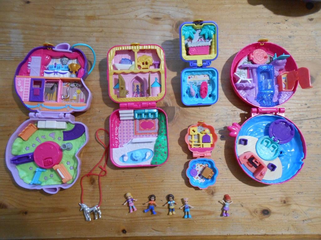 Polly Poket Mattel 5 minis maisons boîtes poupées LOT, Enlèvement, Utilisé