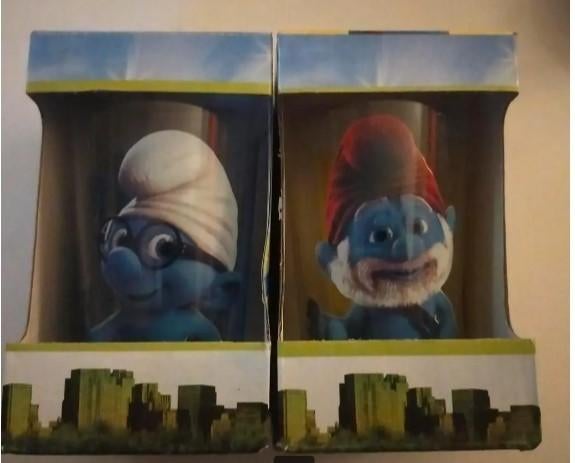 *nieuw* 2x glas smurf smurfen Peyo strip BD, Verzamelen, Ophalen of Verzenden, Zo goed als nieuw, Frisdrankglas
