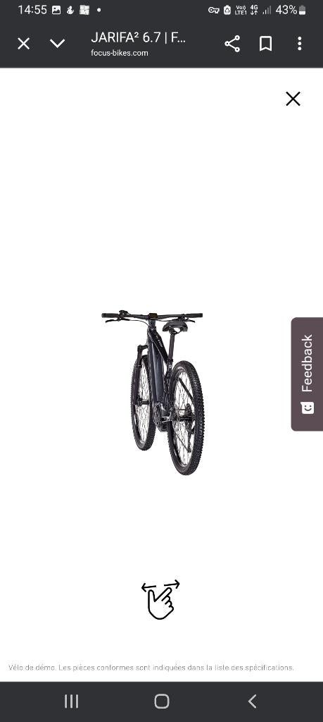 Vtt electrique de marque focus jarifa 2 /6.7, Vélos & Vélomoteurs, Vélos | VTT & Mountainbikes, Comme neuf, Hommes, Autres marques
