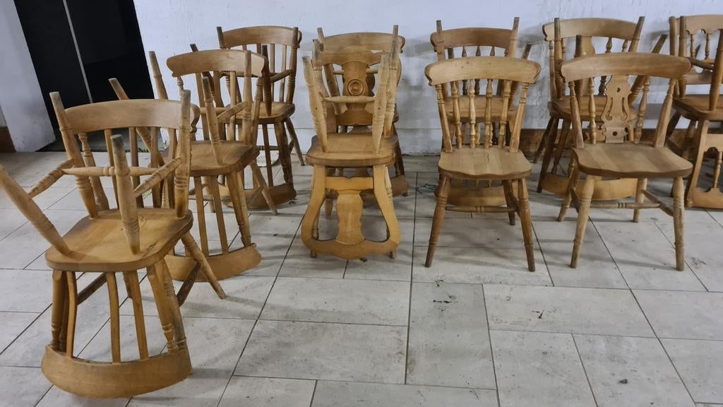 Zware houten stoelen, Huis en Inrichting, Stoelen, Ophalen, Gebruikt