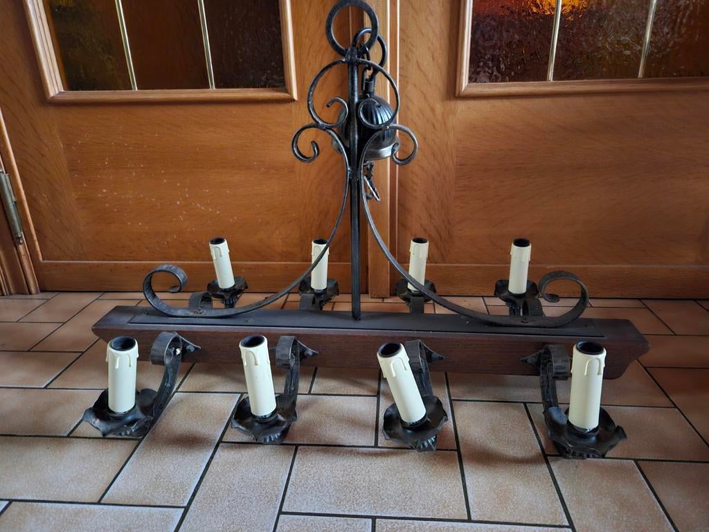 Lustre en bois et fer forgé, Ophalen, Zo goed als nieuw