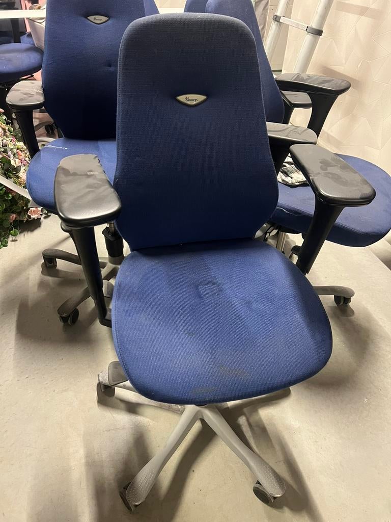 Partij bureel stoelen, Enlèvement, Utilisé, Bleu, Chaise de bureau