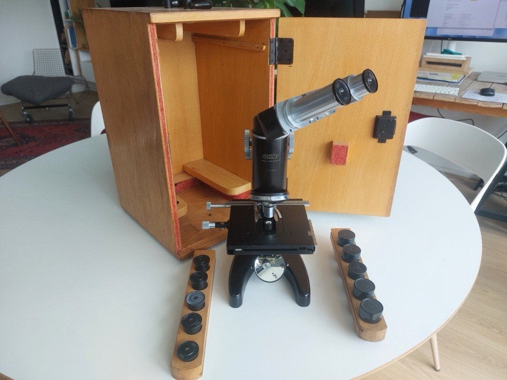 Microscope scientifique, Antiquités & Art, Antiquités | Outils & Instruments, Enlèvement