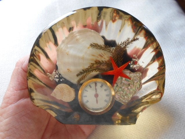 thermometer, vintage, schelpen in hars, Ophalen of Verzenden, Huis en Inrichting
