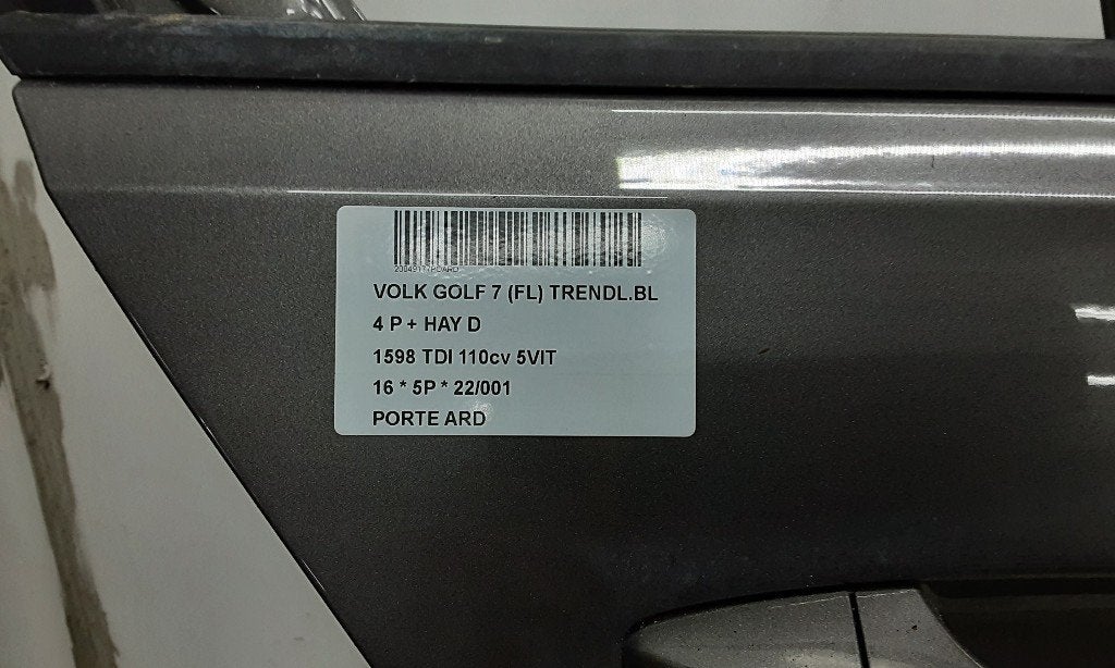 PORTE DROITE ARRIÈRE Golf VII (AUA) (5G4833312L), Utilisé, Arrière, Volkswagen, Porte