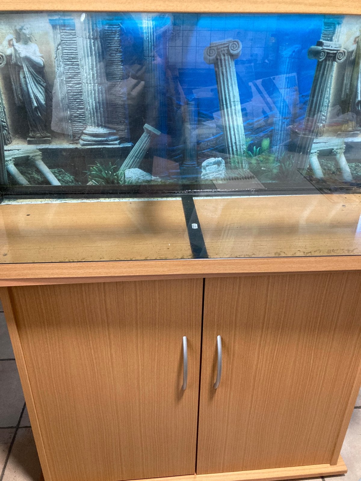 Aquarium / Terrarium met meubel, Dieren en Toebehoren, Ophalen, Gebruikt