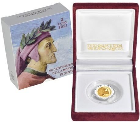 2 euro Vaticaanstad 2021 Dante Alighieri Proof, Ophalen of Verzenden, Vaticaanstad, 2 euro