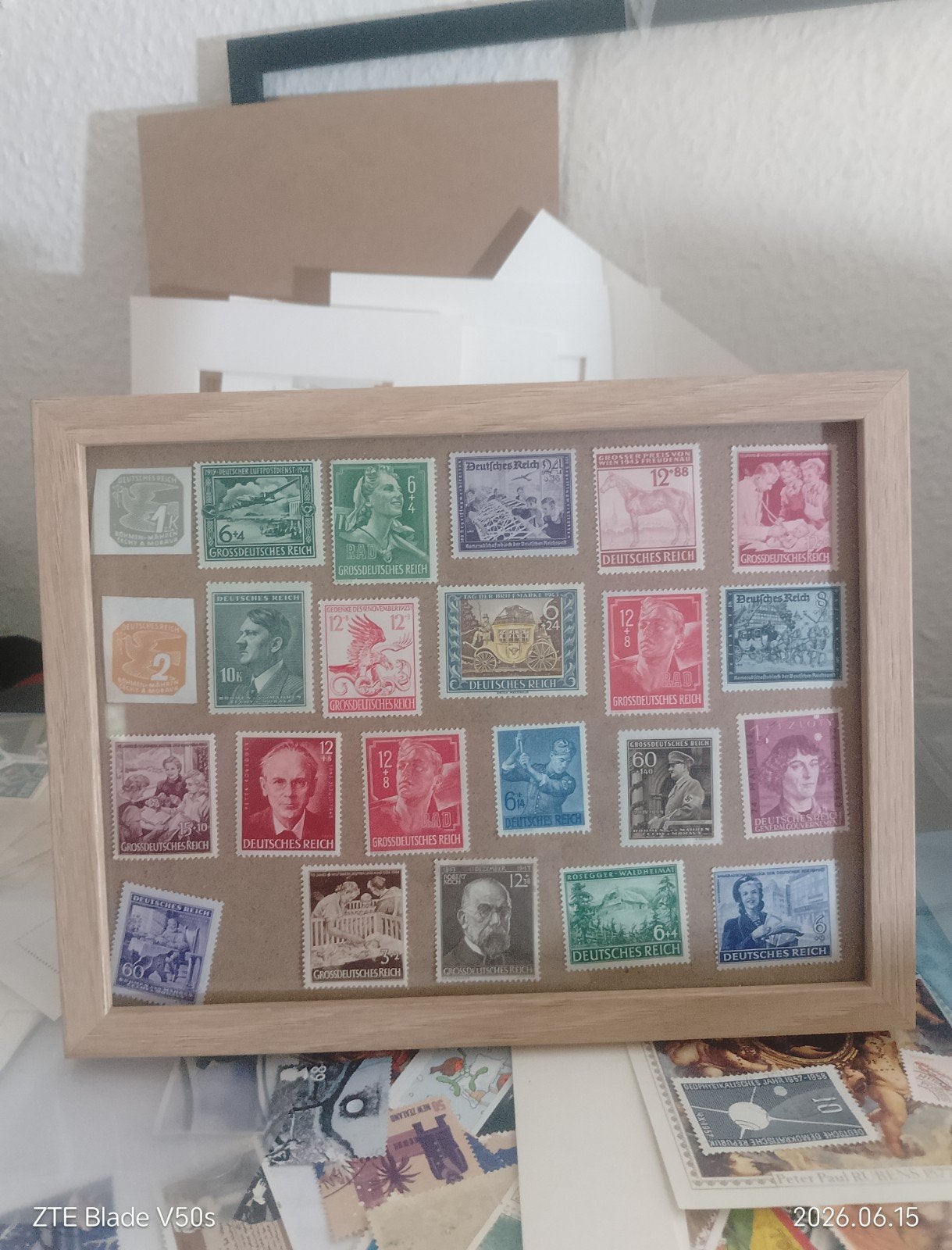 23 timbres-poste allemands encadrés, Enlèvement ou Envoi