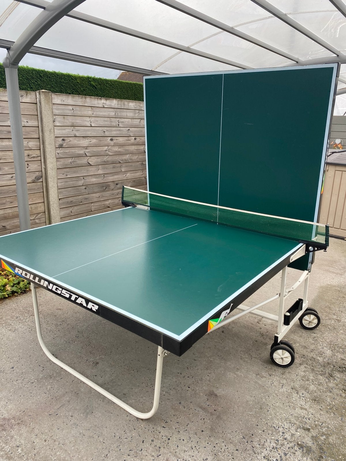 Opplooibare ping-pong tafel., Sport en Fitness, Tafeltennis, Ophalen, Gebruikt, Net, Batje(s) of Balletje(s), Inklapbaar