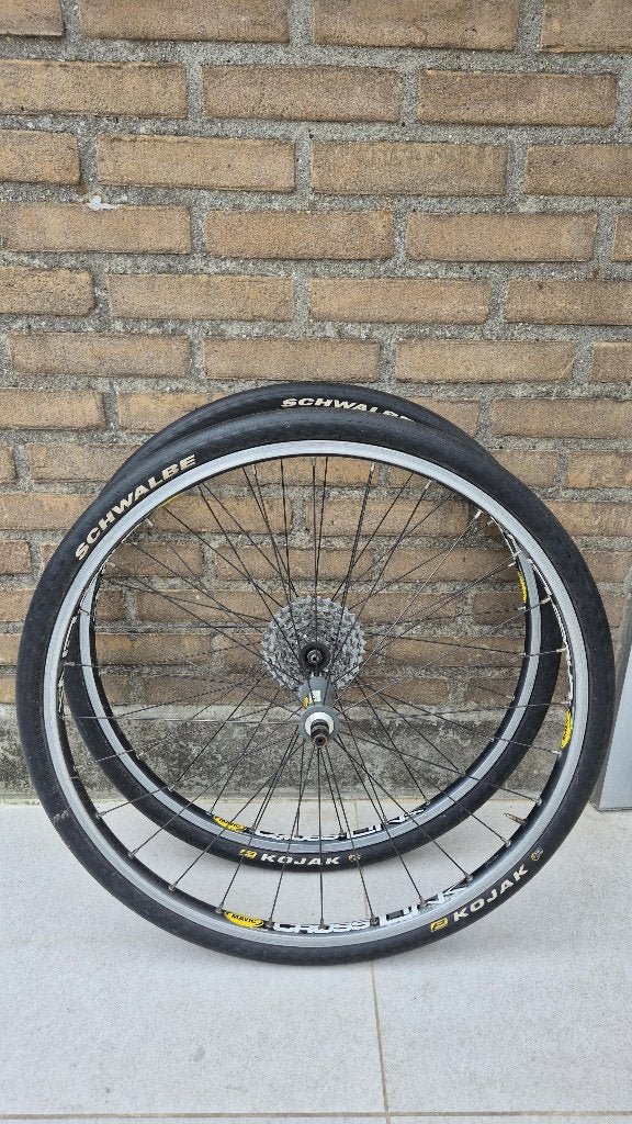 voor- en achterwiel 26 inch met 8 speed-👍Perfecte staat >>, Fietsen en Brommers, Fietsonderdelen, Zo goed als nieuw, Wiel, Mountainbike