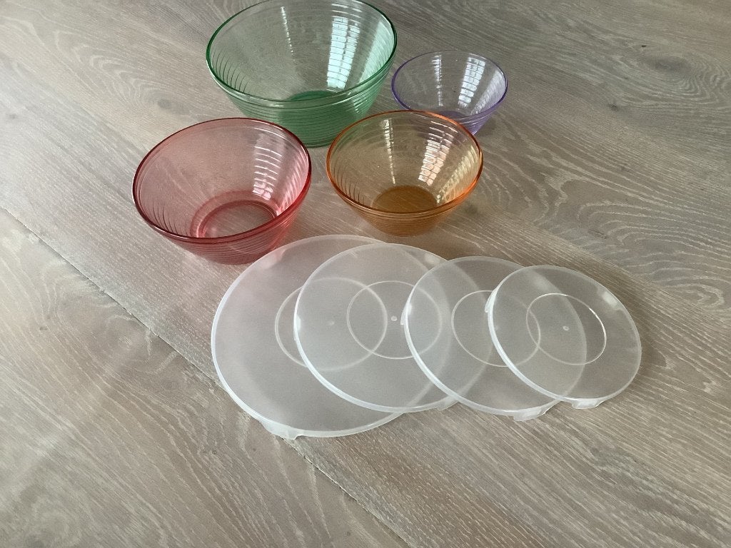 glazen kommetjes met deksel, Ophalen of Verzenden