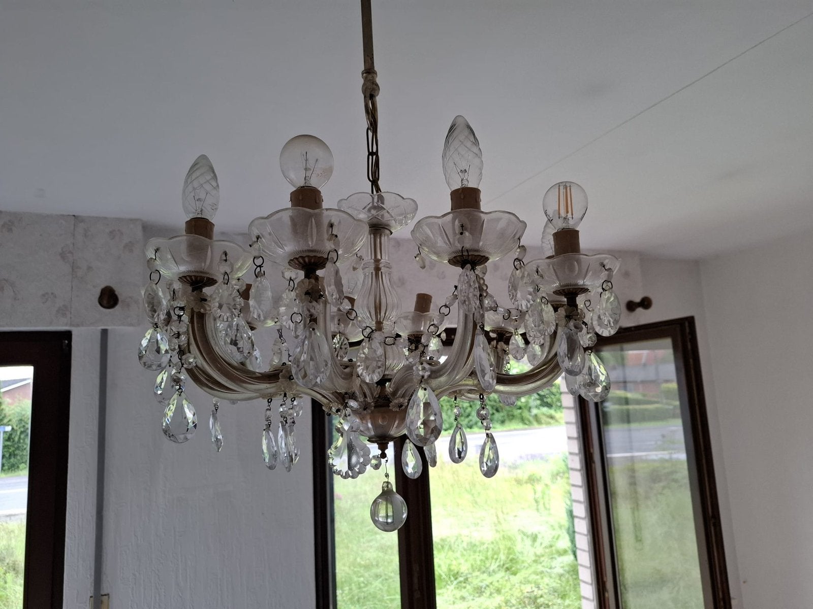 4 magnifiques lustres anciens en cristal, Enlèvement, Comme neuf