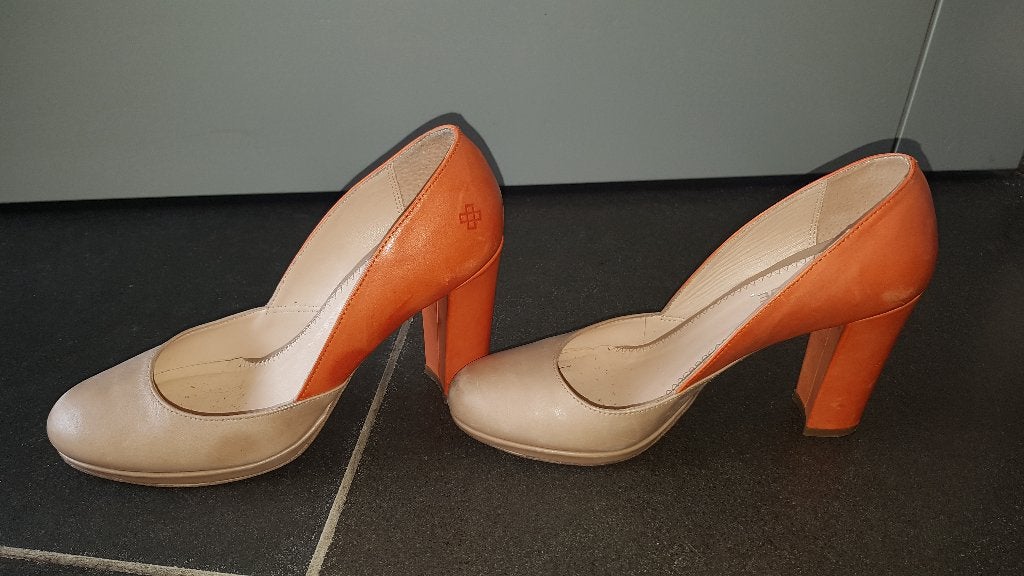 beige schoenen / pumps met oranje van Terre Bleue maat 36, Pumps, Terre Bleue, Beige, Ophalen of Verzenden