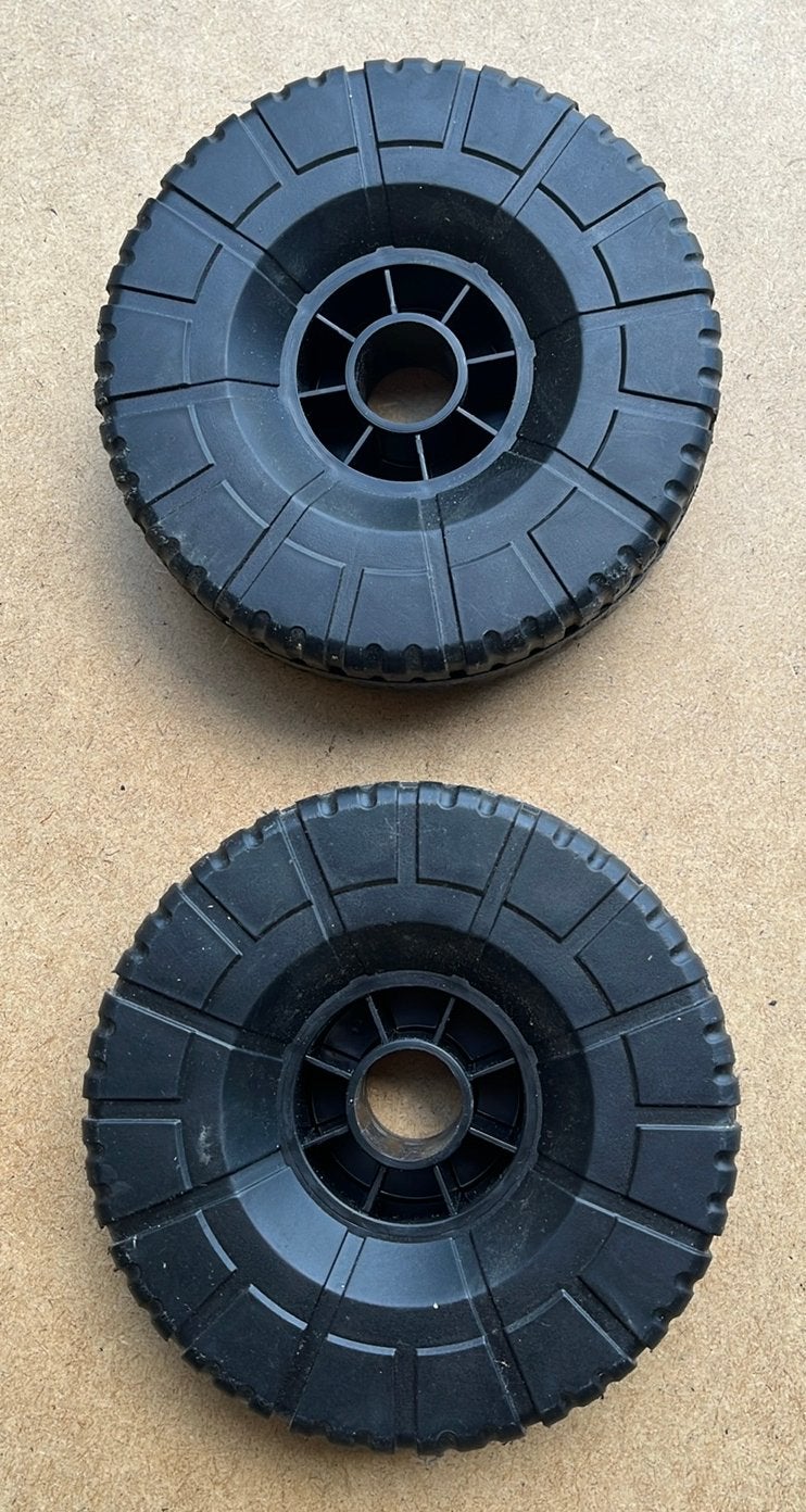 2 plastic wielen - diameter 145mm x 40mm breed, Doe-het-zelf en Bouw, Ophalen of Verzenden, Gebruikt