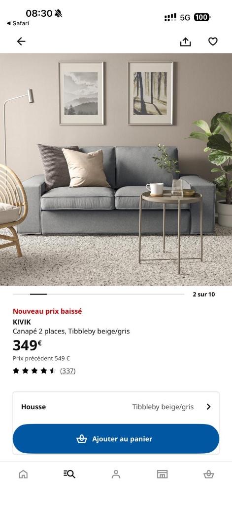 Canapé IKEA, Ophalen, 150 tot 200 cm, Driepersoons, 75 tot 100 cm