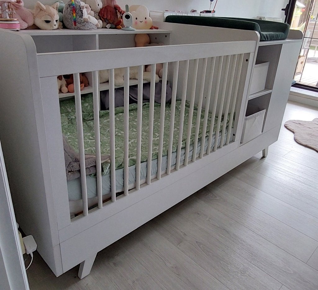 Meegroeibed Combi Ledikant inclusief matras 60x120, Sommier à lattes, Enlèvement, 180 cm ou plus, 85 à 100 cm