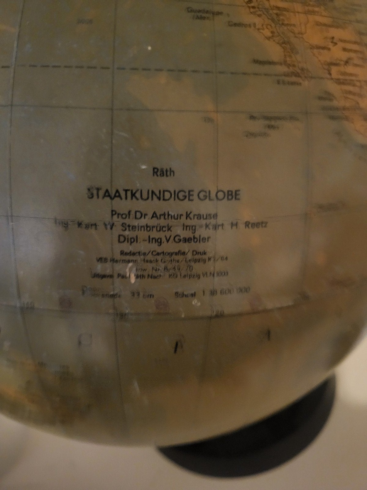 vintage staatkundige globe Paul Rath, Ophalen of Verzenden
