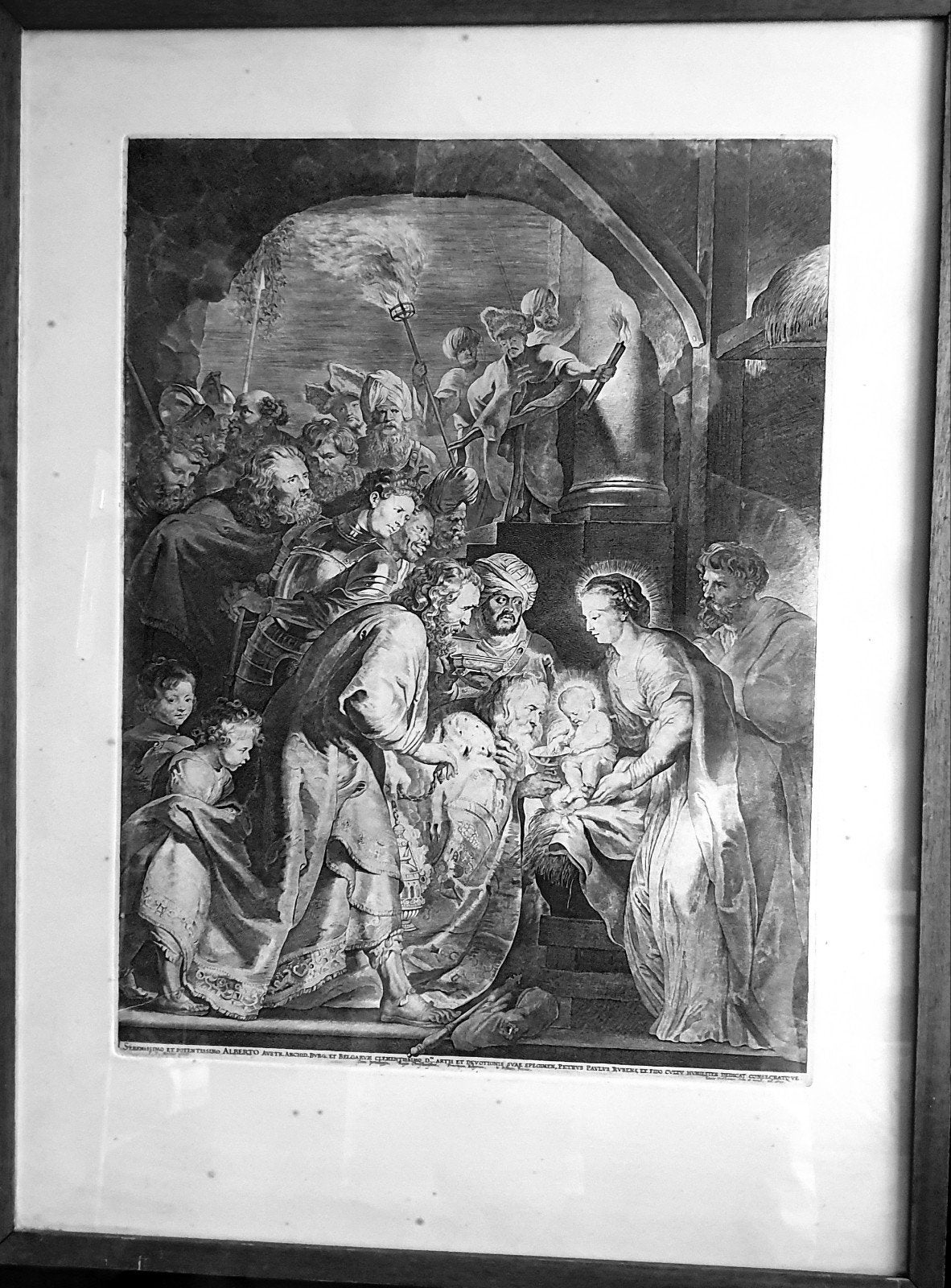 Gravure de Rubens « L'Adoration des Rois », Enlèvement ou Envoi, Gravure