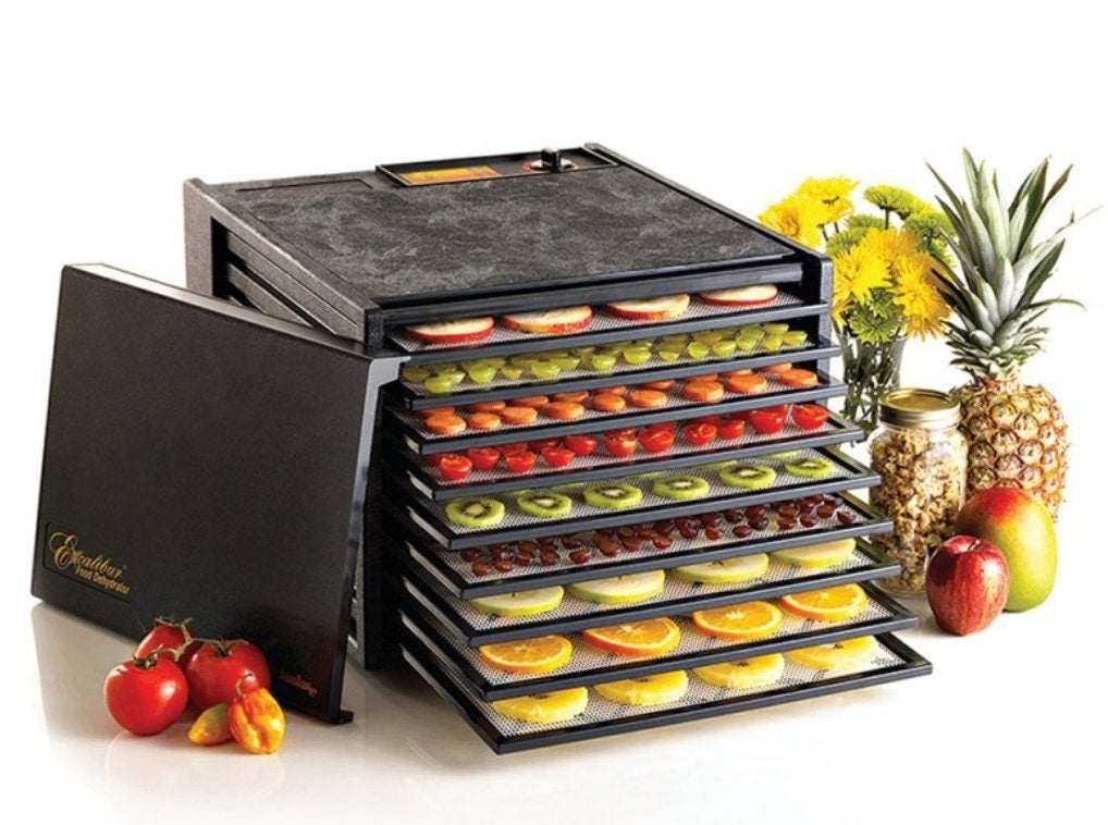 Excalibur dehydrator 9 bakjes ter waarde van 475€, Ophalen, Minder dan 45 cm, Hete lucht, Gebruikt