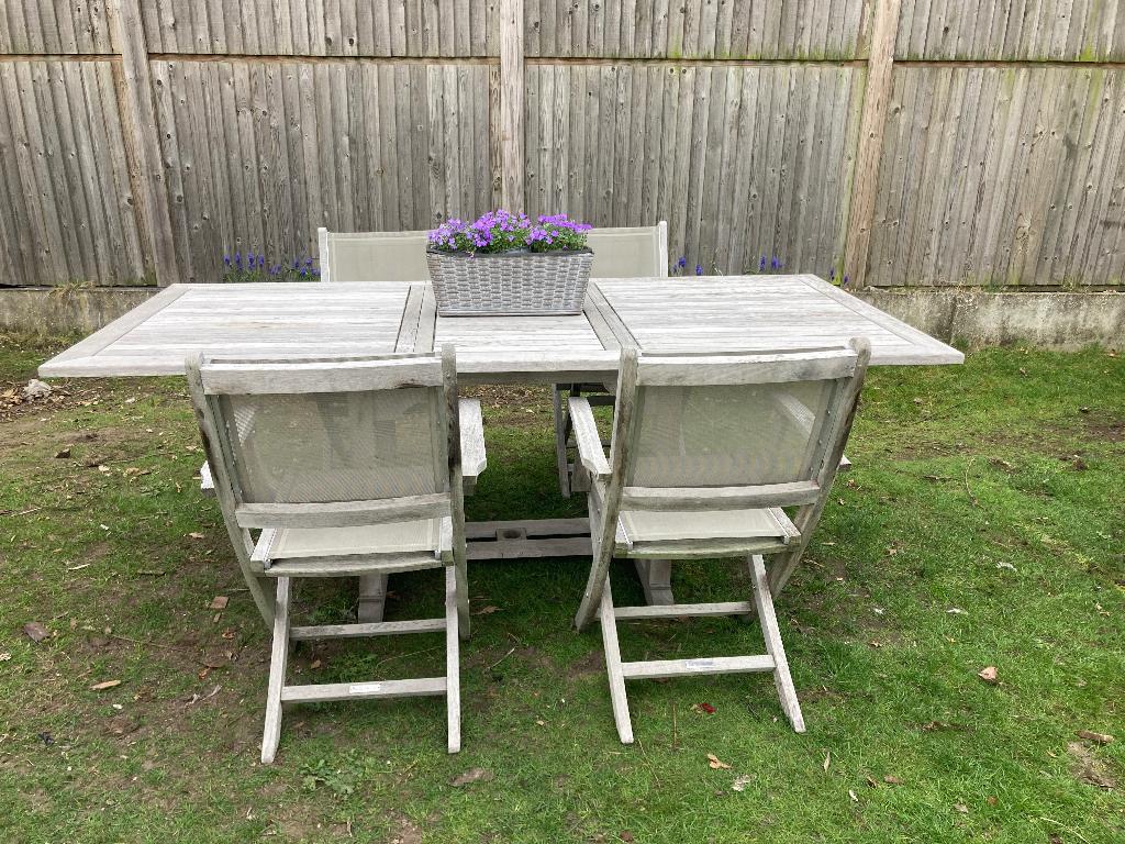 Tuinset teak, Ophalen, Zo goed als nieuw, Teakhout, Tuinset