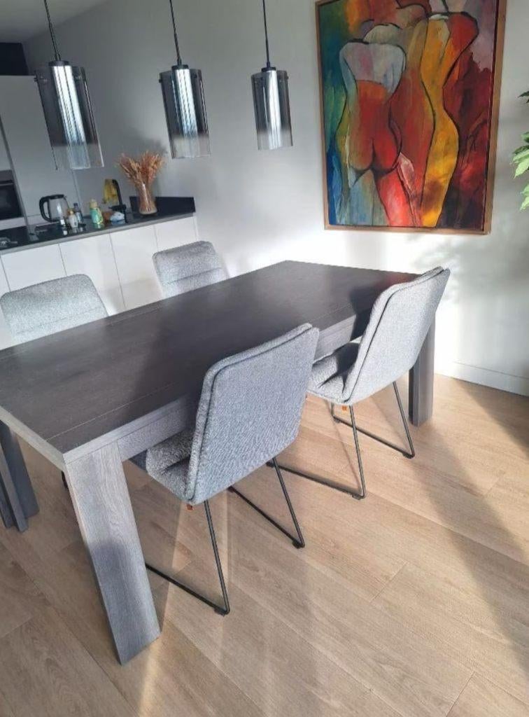 Tafel met stoelen, Huis en Inrichting, Tafels | Eettafels, Ophalen, 200 cm of meer, 50 tot 100 cm, Zo goed als nieuw