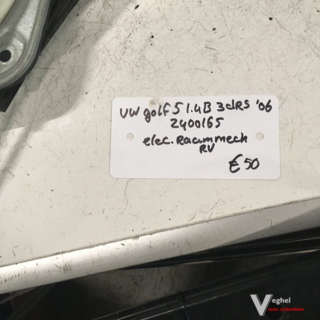 Vw Golf 5 1.4B 3drs 2006 Wagennr 2400165 Elektr Raammechanis, Auto-onderdelen, Ruiten en Toebehoren, Gebruikt, Ophalen of Verzenden