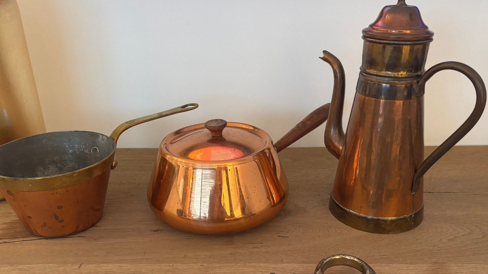 Set van 3 koperen potten, Ophalen
