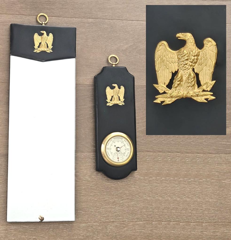 Ensemble Miroir et Baromètre Vintage Napoléonien Aigle Royal, Antiek en Kunst, Antiek | Spiegels, Minder dan 50 cm, Minder dan 100 cm