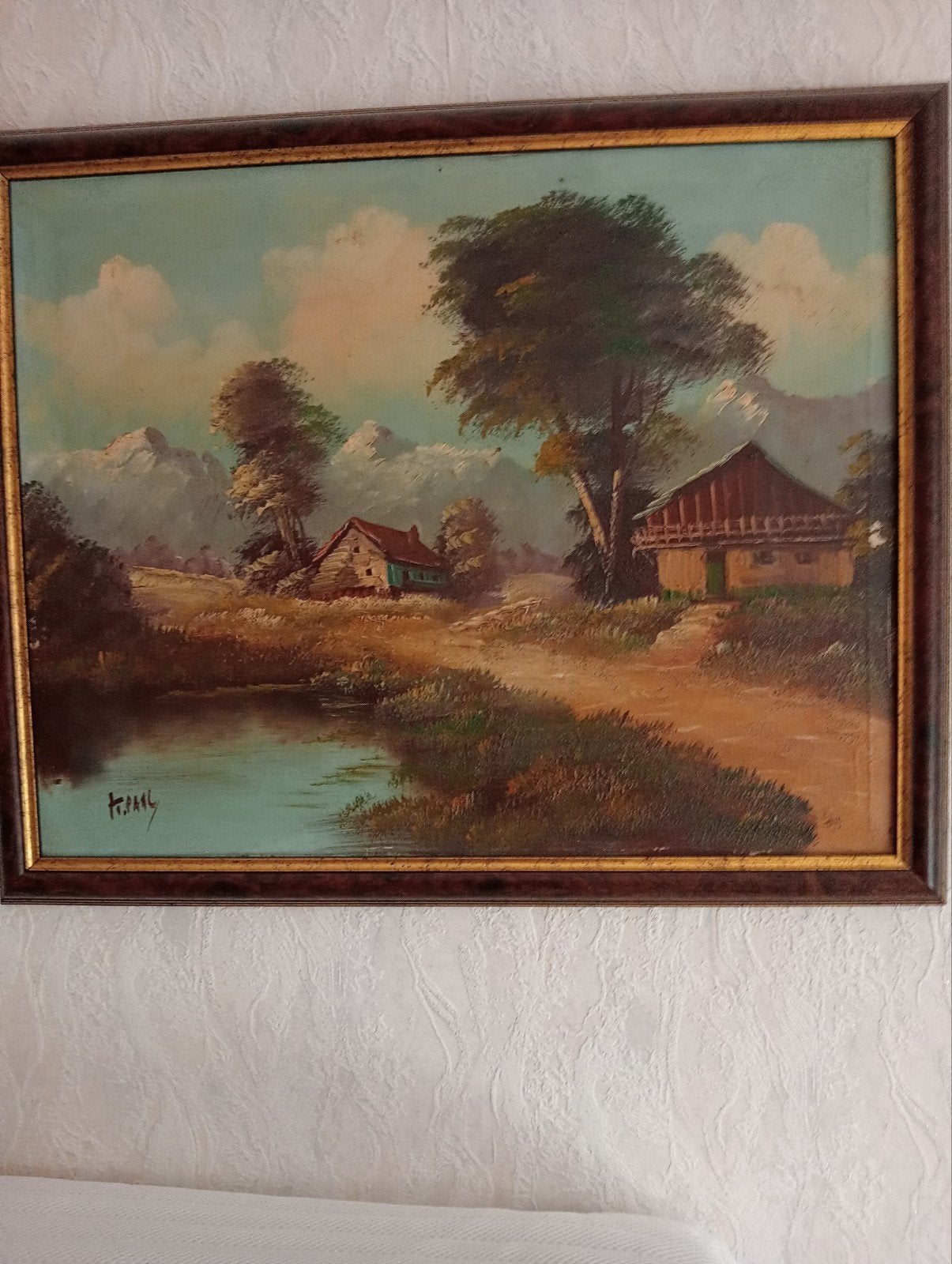 antiek schilderij getekend door de kunstenaar, Ophalen
