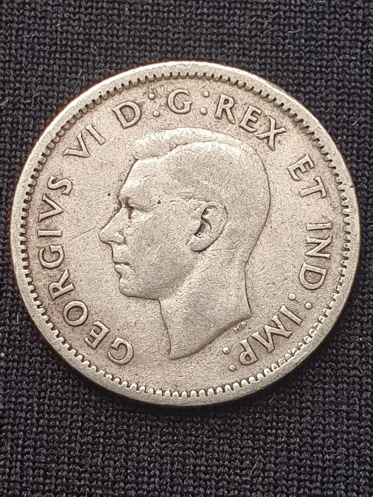 Zilveren 10 cent munt uit 1941 Canada, Verzenden, Noord-Amerika, Losse munt, Zilver