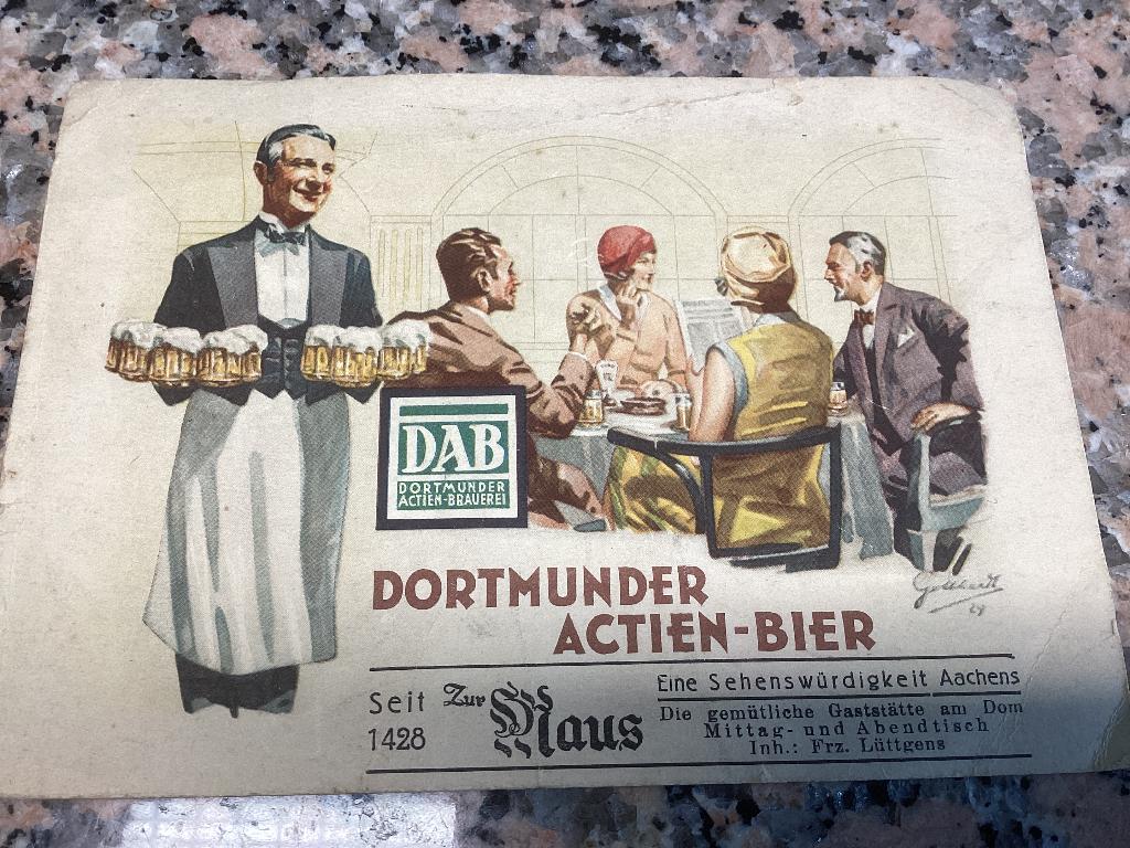 Carte postale publicitaire vintage DORTMUNDER ACTION BEER, Collections, Enlèvement ou Envoi, Utilisé, Autres types