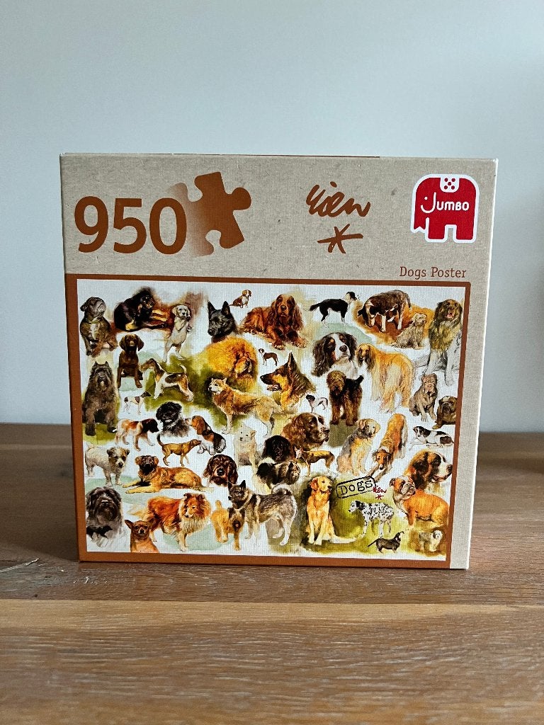 Poster Jumbo Puzzle - Chiens, Enlèvement ou Envoi, 500 à 1500 pièces, Comme neuf, Puzzle