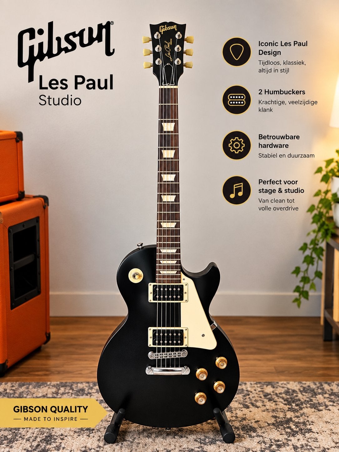 Gibson Les Paul Studio '50s Tribute T 2016, Muziek en Instrumenten, Ophalen, Nieuw, Met versterker, Solid body