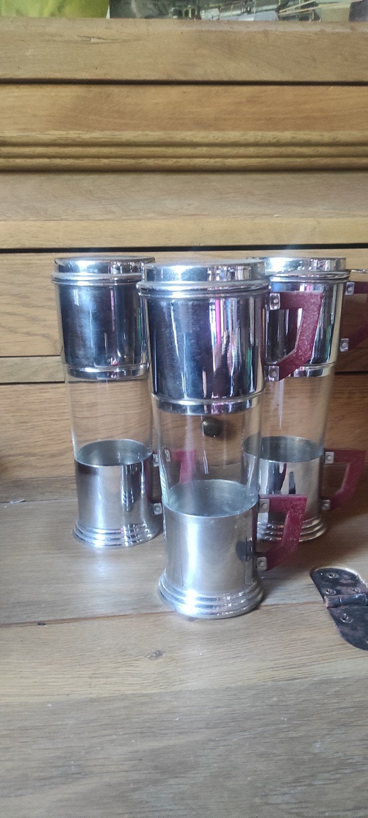 Prachtige Set van 3 Vintage Art Deco Filterkoffietassen (Dur, Ophalen of Verzenden