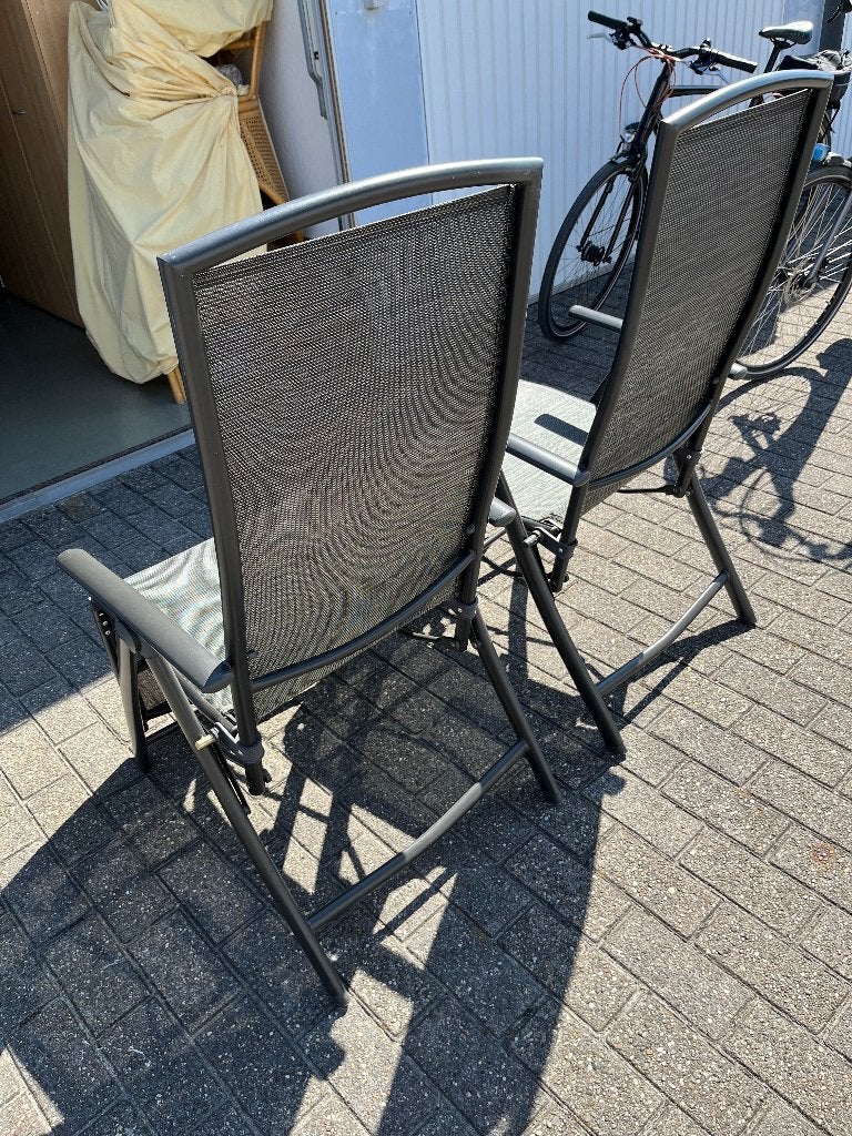 Terrasstoelen, Tuin en Terras, Tuinstoelen, Ophalen, Zo goed als nieuw, Aluminium, Inklapbaar