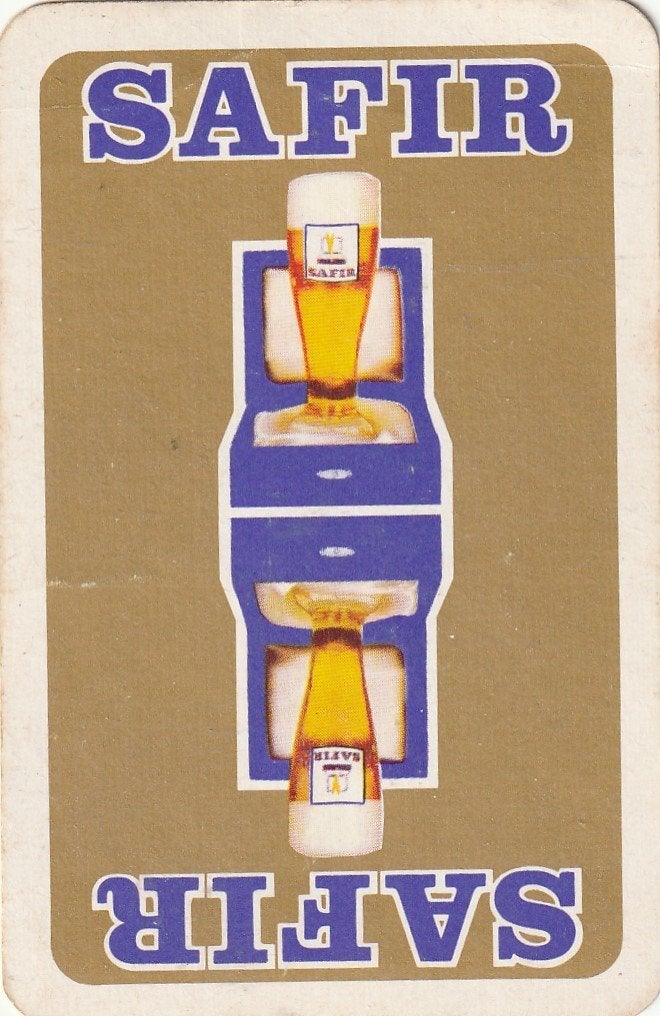 1 LOSSE KAART SAFIR  GOUD BLAUW 2 GLAZEN, Ophalen of Verzenden, Nieuw, Speelkaart(en)