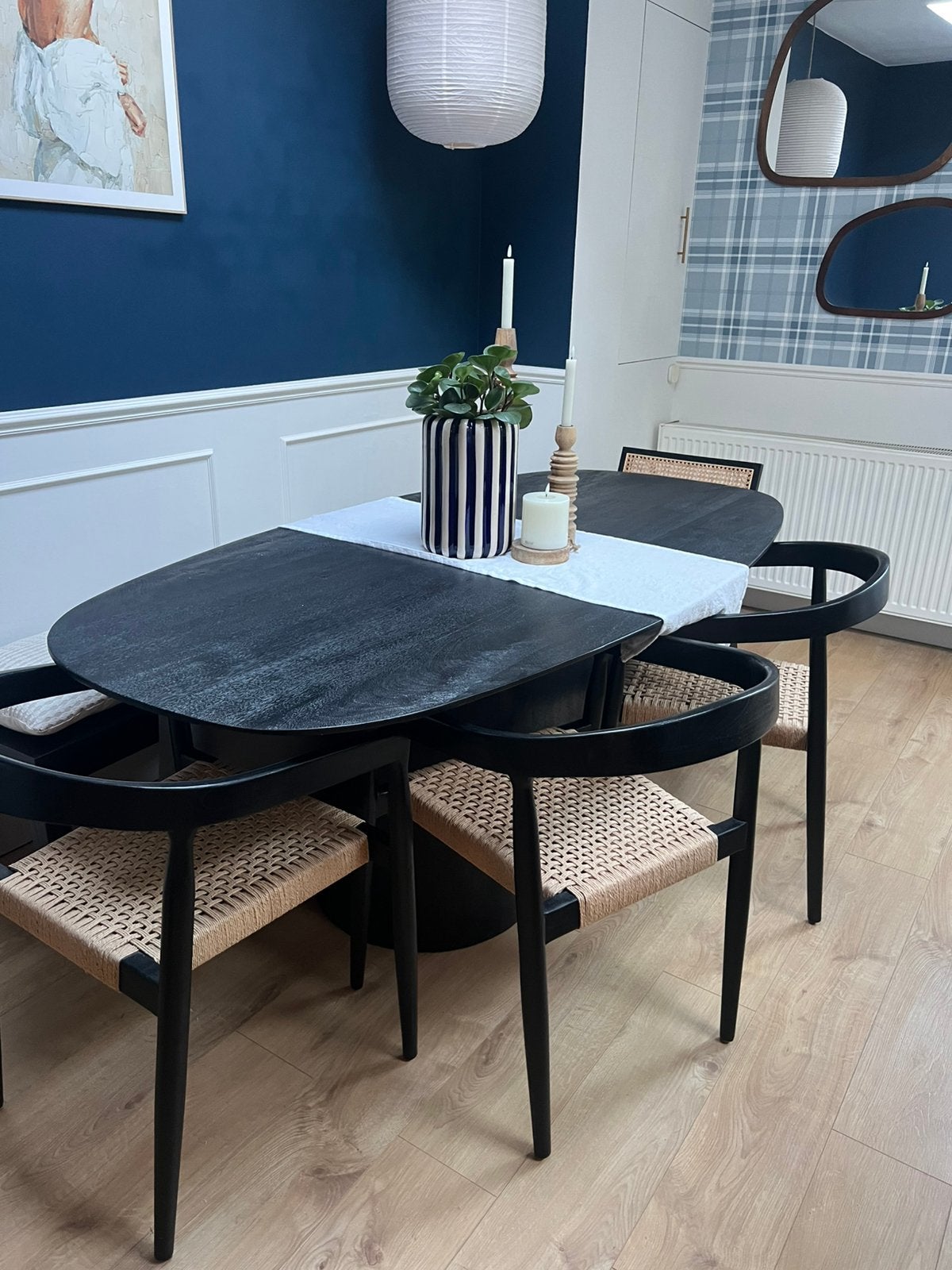 Eettafel Mangohout 200x100x75, Ophalen, Japandi, Gebruikt, 50 tot 100 cm
