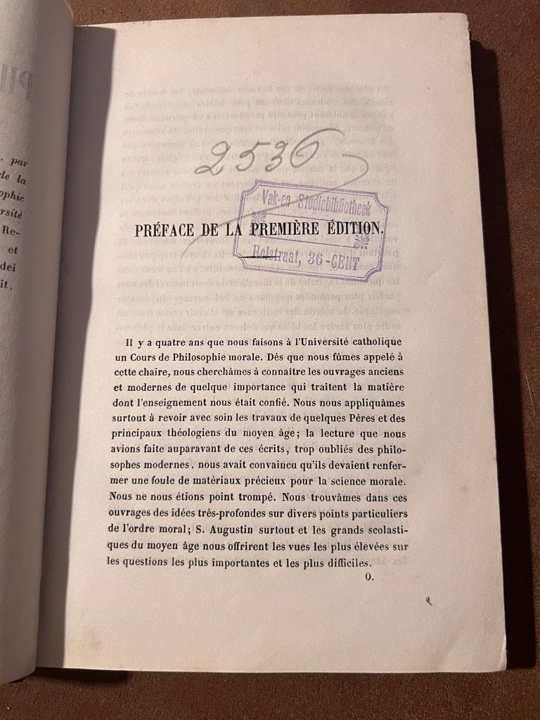 Philosophie morale par N.J. Laforet 1855, Enlèvement ou Envoi, N.J. Laforet