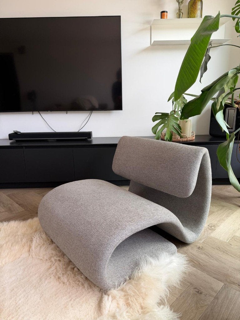 Set van 2 DUBNA lounge chairs – bouclé (Pebble Earth), Enlèvement, Tissus