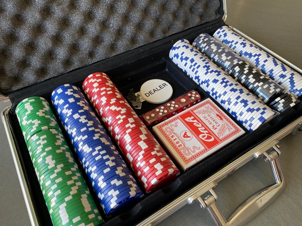 Pokerset Nieuw + gratis kaarten deler, Enlèvement, Comme neuf